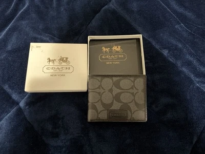 Coach Signature Black Wallet – Brand New with Box and Card - Image 1 of 4