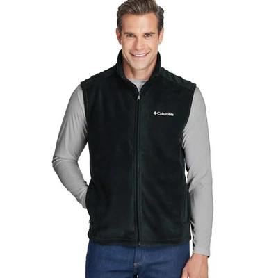 Colete Columbia Steens Mountain lã macia bolsos com zíper completo masculino tamanho grande em excelente estado usado! - Imagem 1 de 4