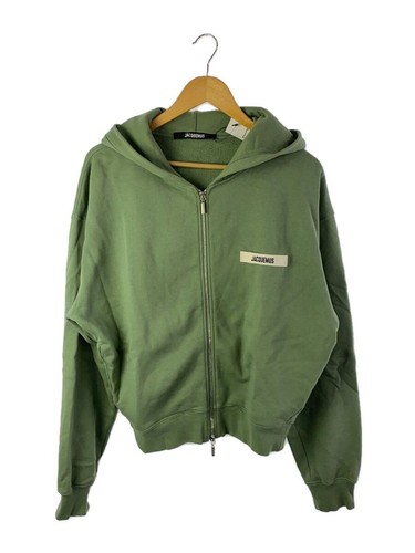 Felpa con cappuccio JACQUEMUS M cotone verde tinta unita usata