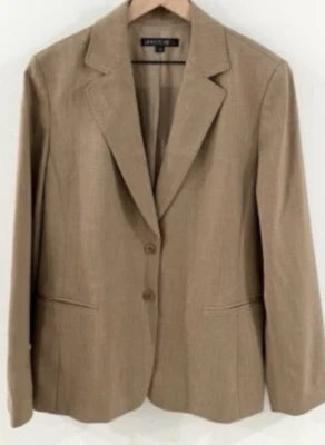 Lafayette 148 New York Career Long Sleeve 2 Button Brown Quiet Luxury Blazer  6 - Image 1 of 4