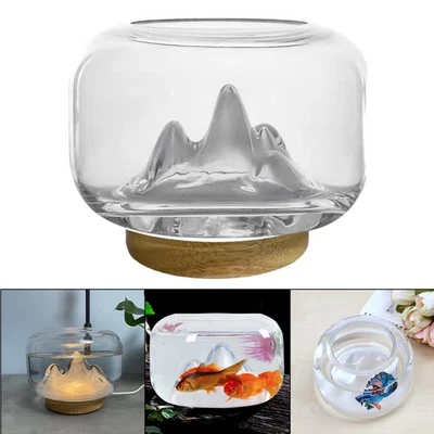 Fish Rockery Bowl Light Aquarium Tank Small Betta for Desktop Garden Decor - image 1 of 4