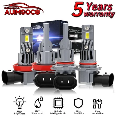 LED Headlight Bulbs 9005 H11 Hi/Lo Beam For Chevrolet Malibu 2013-2015 2019-2021 - Image 1 of 4