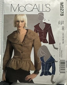 Chaquetas McCall's Costura Patrón M5278 Forradas Peplum Misses Talla 12-18 SIN CORTAR - Imagen 1 de 6