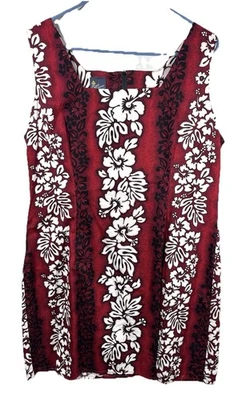 VTG Royal Creations Hawaiian Floral Red Mini Dress Size XXXL Luau Surf Y2K Beach - Image 1 of 4