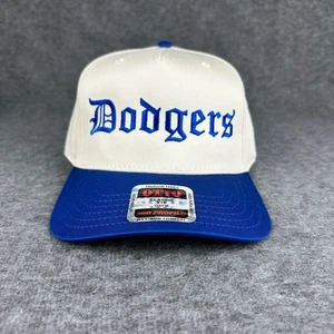LA Dodgers inspirierte Mütze Kappe Druckknopflasche natürlich/blau Baseball Herren Otto Old English - Bild 1 von 5