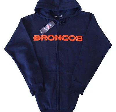 Denver Broncos Classic NFL Full-Zip Hoodie - Women's Plus Sizes-New W/Tags-Navy - Image 1 of 2