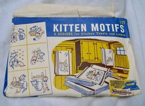 Motivos de gatito vintage de los años 50 para toallas de cocina + más motivos - Imagen 1 de 10