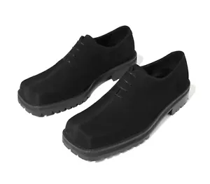 Firenze Atelier Herren Handarbeit Schwarz Wildleder Split Quadratische Zehenpartie Oxford Derby Schuhe - Bild 1 von 12
