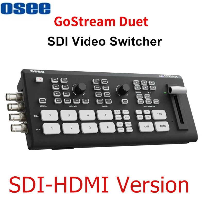 OSEE GoStream Duet 4-CH Multiple Camera Video Switcher SDI HDMI Recording Mixer  - Image 1 of 4