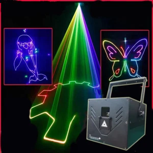 Luce laser animazione 10 W RGB 30 KPPS galvanometro luci palcoscenico professionali TTL - Foto 1 di 17