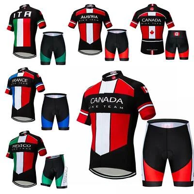 Conjunto curto de ciclismo de equipe masculino reflexivo jersey e kit de shorts acolchoados - Imagem 1 de 4