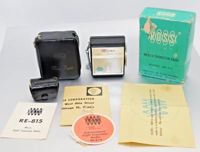 Ross Micro Solid State Transistor Radio RE 210 Original Box Paperwork - Image 1 of 4