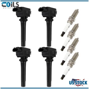 4 Ignition Coils & Iridium Spark Plugs Pack For Toyota Yaris iA 2017 2018 1.5L - Foto 1 di 24