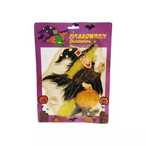 NOS Vintage Publix Halloween Witch Pumpkin Decor Hanging Sun Catcher Plastic - Picture 1 of 5