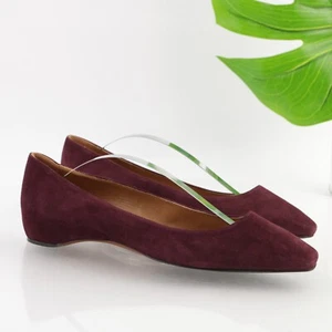Aquatalia Marcella Flat Women's Size 9 Sculpted SlipOn Shoe Burgundy Plum Suede - Picture 1 of 12