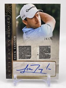 2021 UD Artifacts Golf Nick Taylor Rookie Worn Dual Patch Auto Laundry Tags /25