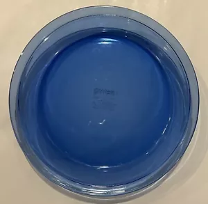 Pyrex Cobalt Blue 9 inch Pie Plate Flat Rim Glass Dish # 209 - Picture 1 of 3