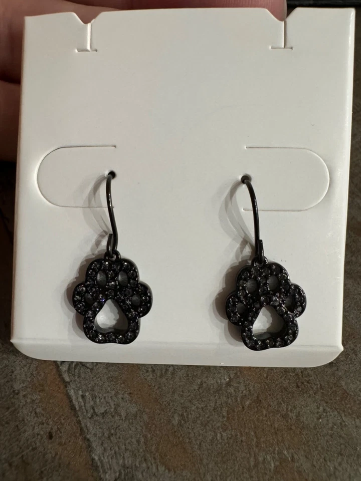 Origami Owl ER2128 Cristal Negro Pata de Perro Pendientes Colgantes Anzuelo Espalda  Foto 1 de 4