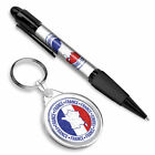 Stift & Schlüsselring (rund) - Frankreich Flagge Karte Europa Französisch #5167