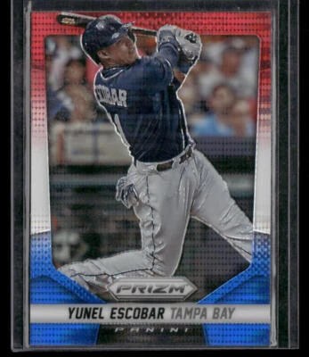 2014 Panini Prizm #25 Yunel Escobar Prizms Red White and Blue Pulsar Rays - Image 1 of 2
