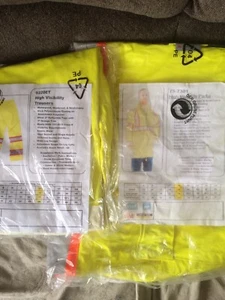 Reflective Neon Rain Jacket with hood and Pants 2XL 75-7301/Pants 9220ET - Picture 1 of 7