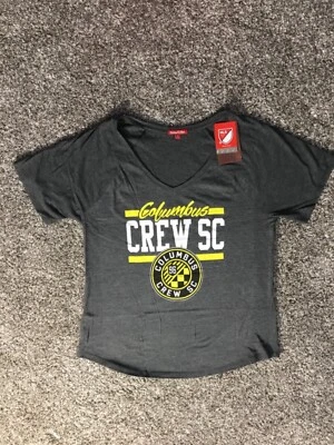 Columbus Crew Mitchell and Ness Women’s MVP T Shirt V Neck MLS Soccer  - Image 1 of 2