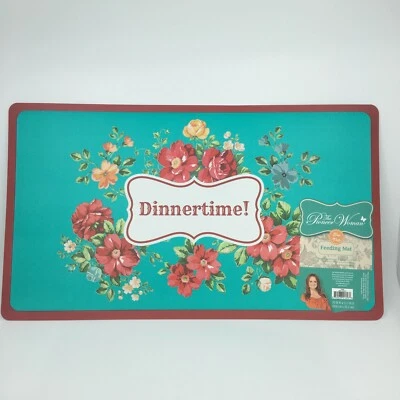 Pioneer Woman Feeding Mat for Pets Vintage Floral Print Dinnertime Dog Food Mat - Image 1 of 4