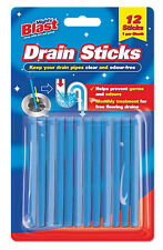 12 x Drain Sticks Odour Remover Drain Clear Cleaner Deodorizer