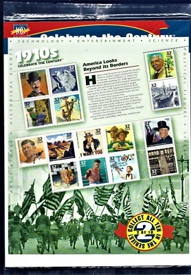 3183 Celebrate Century 1910's Postage Stamps Sheet 32¢ Original USPS Packaging - Image 1 of 4