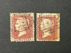 Uk Great Britain Red Penny 1864 Stamp QV Set - Picture 1 of 2