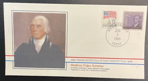 US #1105,2115 On Cover - Bicentennial of Constitution 1787-1987 [BIC54] - Picture 1 of 1