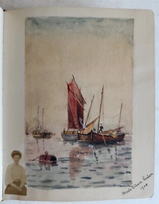 1902 ALBUM AMICORUM - MANUSCRIPT POETRY GERMAN BOOK antique ILLUSTRATED Nurnberg - Image 1 of 4