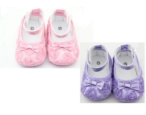 Baby Girls Mary Jane Soft Sole floral rosette and bow detail size euro 16,18,20 - Picture 1 of 3