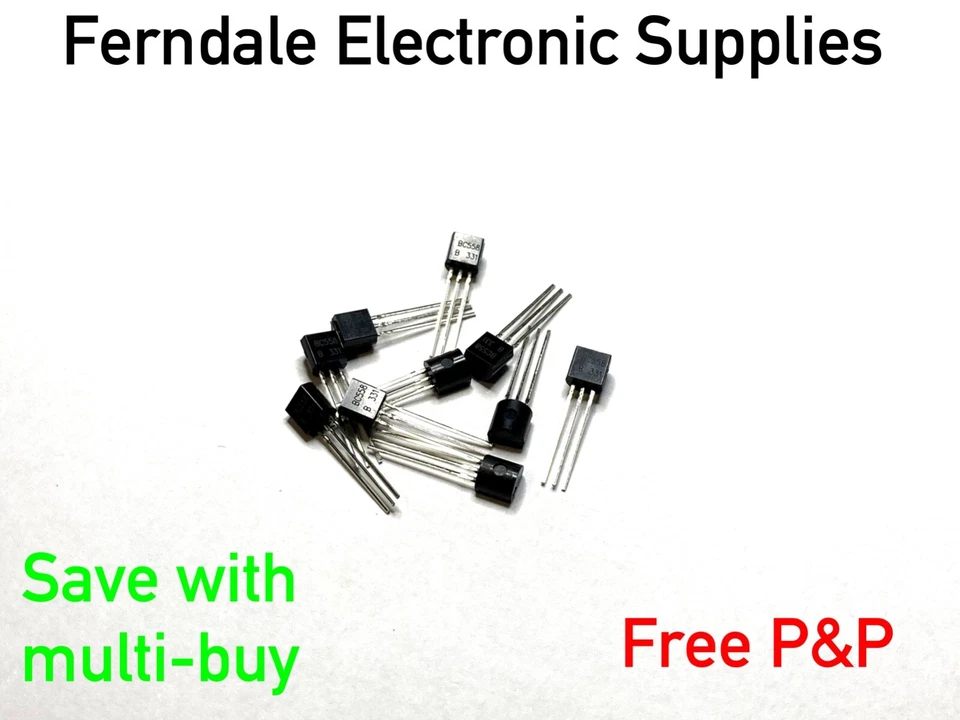 BC558B Silicon Transistor, PNP, -30V, 100mA, 625mW - Pack of 10 free p&p - Image 1 of 1