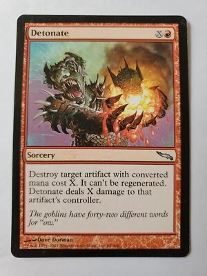 MTG Magic The Gathering Card Detonate Sorcery Red Mirrodin 2003 - Image 1 of 2