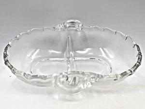 Vtg. Fostoria Century 2 Part Divided Relsih Dish Handles Crystal 7.25" x 6" 465 - Picture 1 of 5