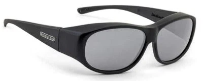 Jonathan Paul Polarized Fitover Sunni Small Satin Black Polarvue Grey Sunglasses - Image 1 of 4