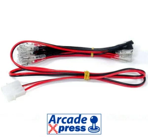 LED Arcade Cable Cableado Wire Harness MOLEX 22 Insulated 6.3mm Fastons   - Foto 1 di 1