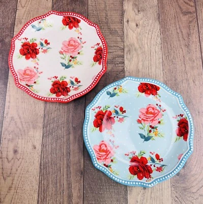 New Pioneer Woman Holiday ROSE TOSS Appetizer Plates