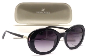 NEW SWAROVSKI SK 281 01B BLACK GOLD CRYSTALS/GREY GRADIENT LENS SUNGLASSES 50-21 - Picture 1 of 4