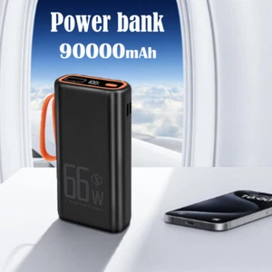 66W Fast Portable 90000mAh USB External Charger Power Bank LCD Battery Backup UK - Picture 1 of 14