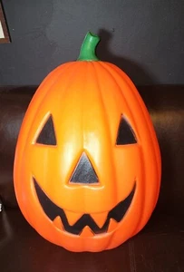 General Foam Plastics Lighted Pumpkin Blow Mold Jack O Lantern 27" RARE VTG - Picture 1 of 5