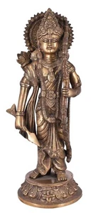 White Whale Brass Lord Ram Brass Statue Rama Idol for Temple Mandir - Picture 1 of 5