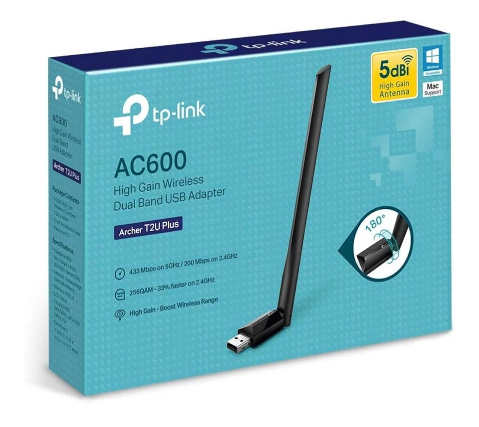 TP-Link Archer T2U Plus High Gain Wireless Dual Band USB Adapter - Image 1 of 1