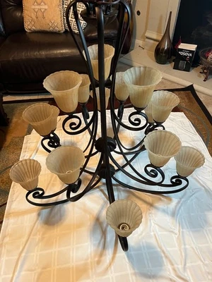 Maxim Manor 45" Oil Rubbed Bronze 15-Light Tiered Chandelier NEW $1,448 Retail - Image 1 of 4