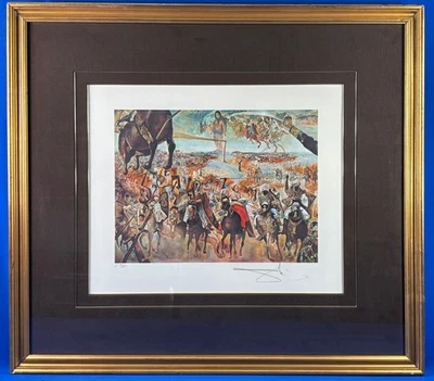 萨尔瓦多·达利 签名和编号 "泰图安战役" 石版画 — 第 1/4 张图片