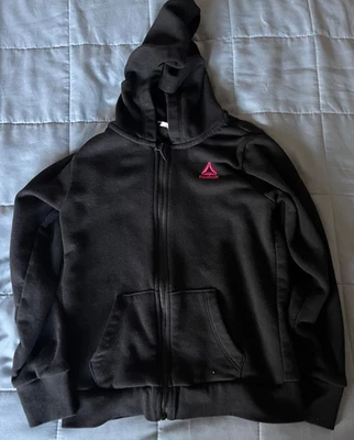 Reebok Girls Black Full Zip Hoodie Jacket Youth Size 7/8 - Image 1 of 2