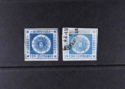 Uruguay Scott # 16 VF Used 2-Shades British Colony Stamps Cat $50 - Image 1 of 2