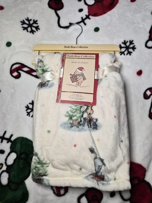 Christmas Winnie The Pooh Baby Blanket - New - Image 1 of 4