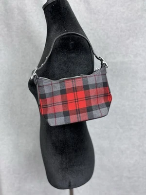 Vintage Coach Y2K Demi Shoulder Bag Purse Tartan Scottish Plaid Wool Red 8326 - Image 1 of 4